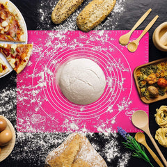 Alciono Baking Mat for Pastry, Non-Stick Pastry Mat Board Table Placemat Pad for Baking,Rolling Dough with Measurements, Reusable Heat-Resistant BPA Free - Pink, Size : 20 in X 16 in.